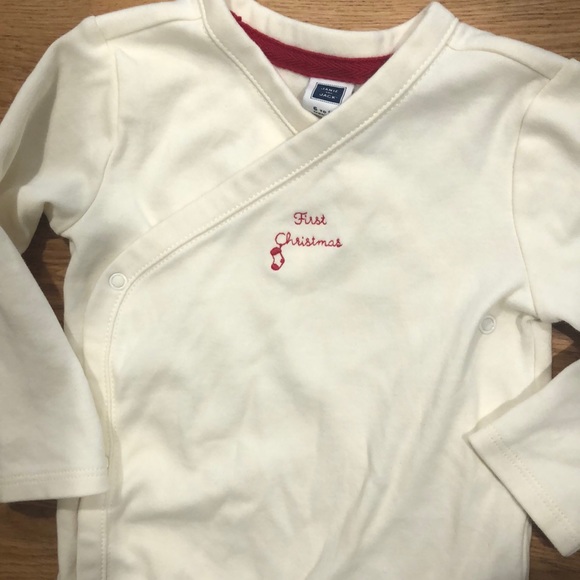 Side snap long sleeve first Christmas onesie - Picture 3 of 5